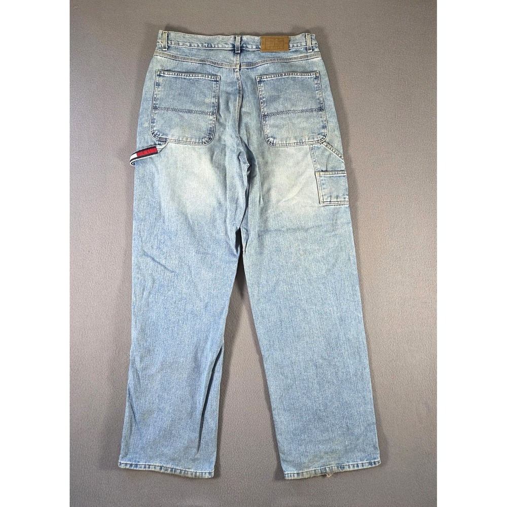 Vintage Tommy Hilfiger Jeans Mens 36x34 Baggy Carpenter 90s Hip Hop Flag Wide